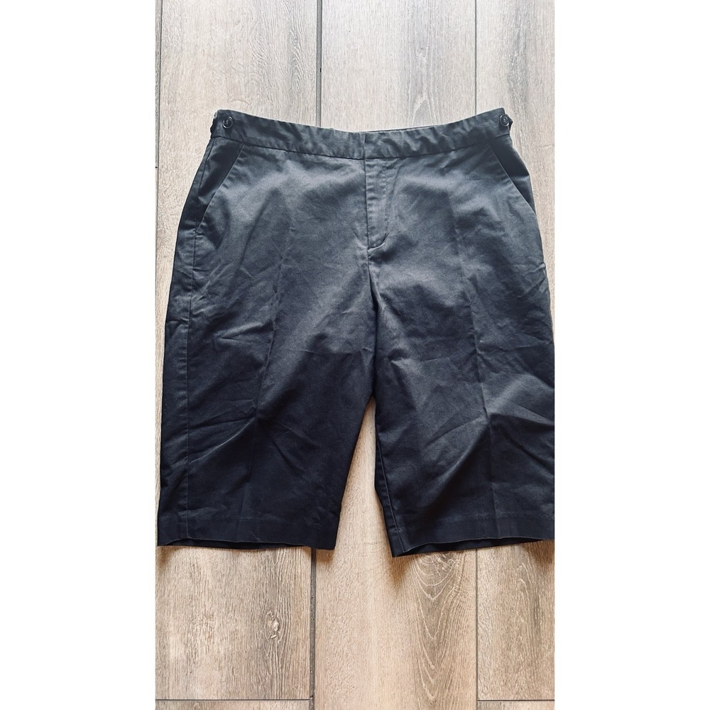 Bamboo Traders Black Flat Front Cropped Capri Pants Cotton/Spandex  Size 12 - Picture 5 of 6